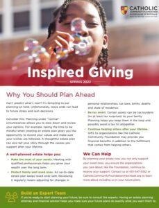 Inspired Giving - Spring 2022 Newsletter